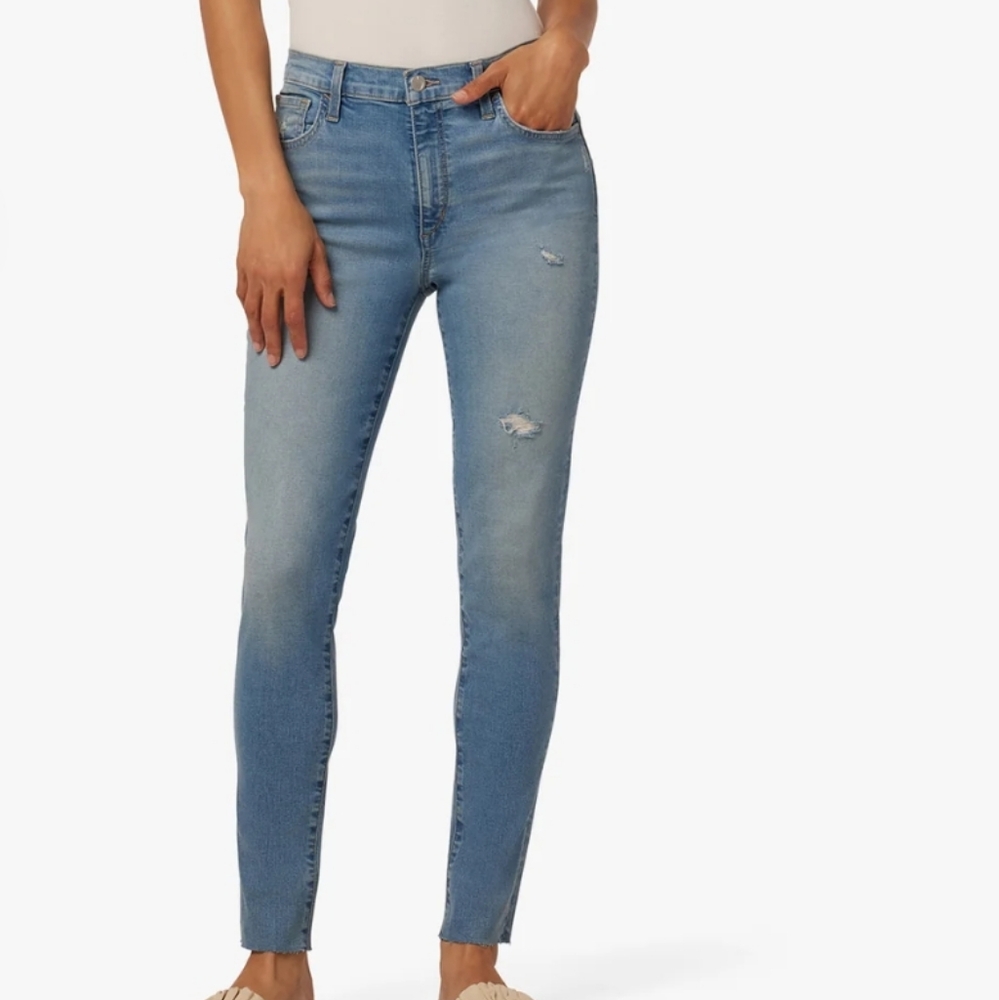 Joe's High Rise Skinny Ankle Raw Cut Hem Lisette Denim Jeans Womens Size 26